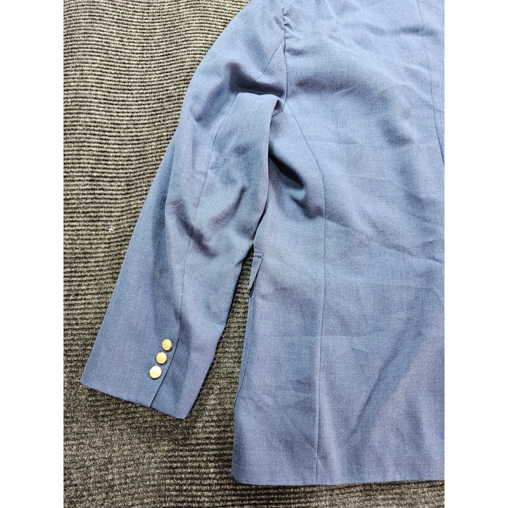 Stafford Blazer Jacket Mens XL Blue Formal Business Notch Lapel 2 Gold Button - Picture 11 of 16